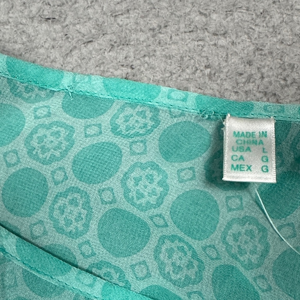 Asymmetric One-Shoulder Mint Green Blouse with Draped Sleeve - Picture 4 of 16
